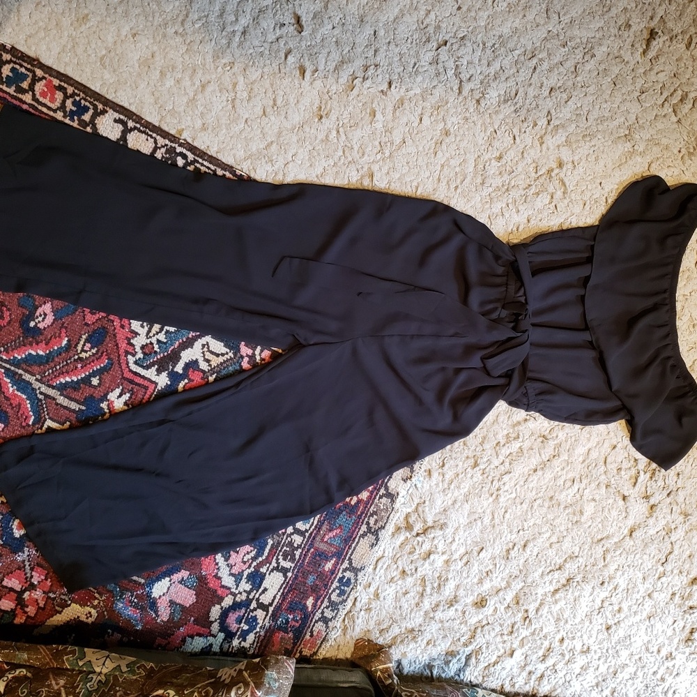 LUCKY BRAND Black Off Shoulder Romper Size S
